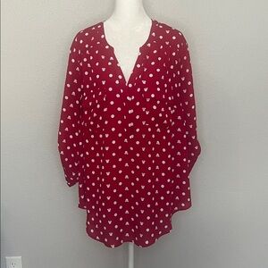 Disney Red Mickey Mouse Print Blouse Size 2X *Flaw